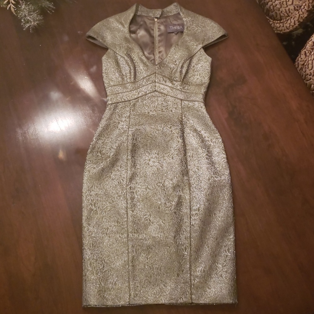 Green and silver dress